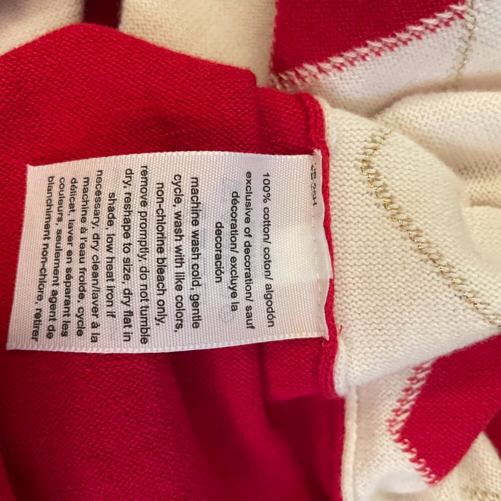 Tommy Hilfiger Argyle Cotton Golf Sweater Red and White - Medium - Picture 8 of 8